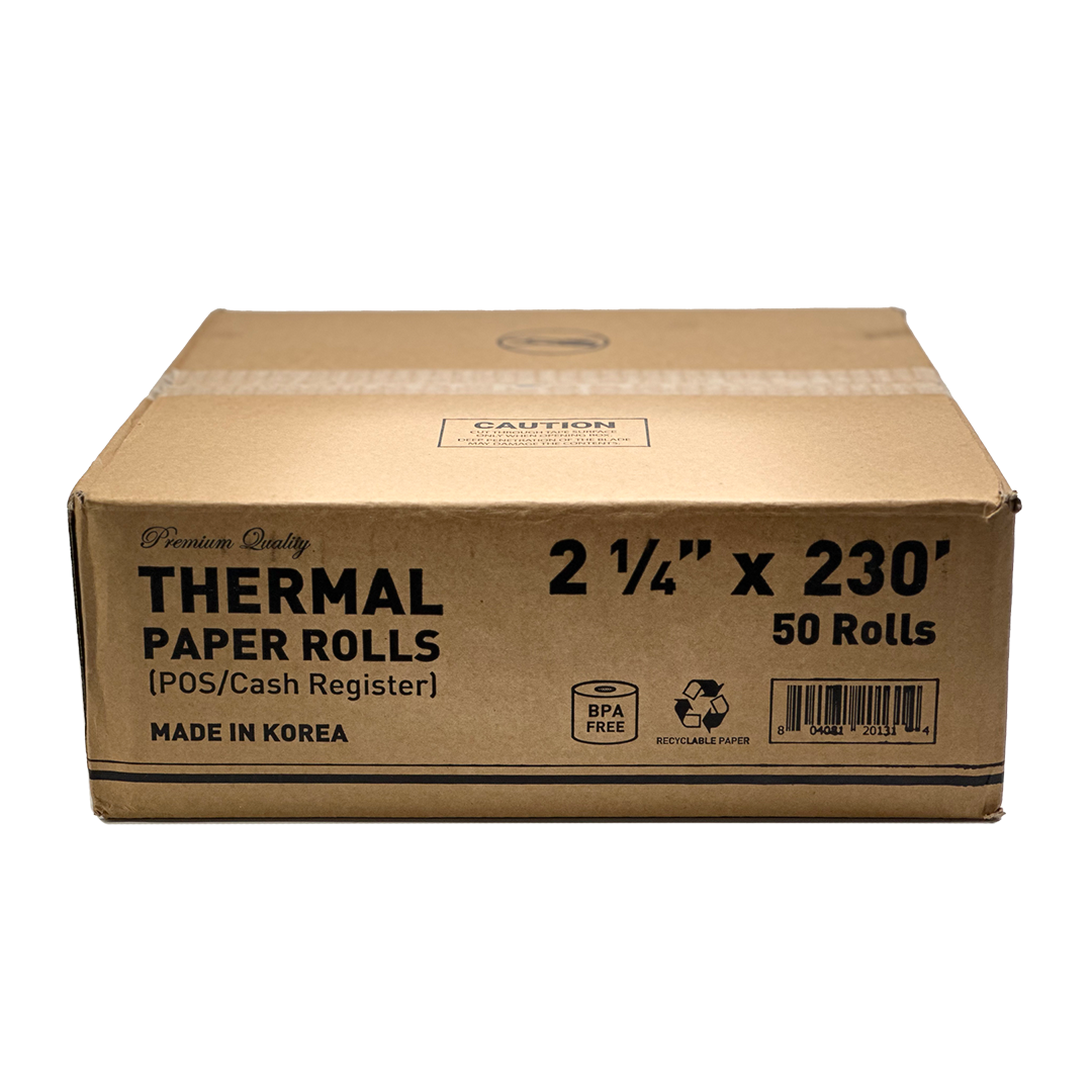 2 1/4" x 230' Thermal Receipt Paper, 50 Rolls/Case