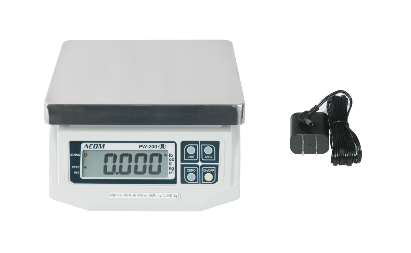 ACOM PW-200 Series Portion Control Scale w/ Single Display